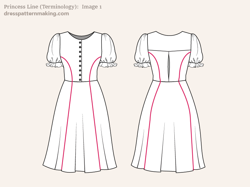 Armhole Princess Line shown on flat